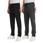 BY COMEOR Erkek Fermuarlı Cepli Nakış Detaylı Düz Paça Rahat Kesim Günlük Eşofman Altı (Siyah-Antrasit, 4XL)