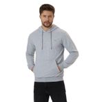 BY COMEOR Erkek Gri Kapüşonlu Nakış Detaylı Sweatshirt L