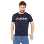 BY COMEOR Erkek Kırmızı Önü Yazı Baskılı Kısa Kollu Bisiklet Yaka Basic Slim Fit T-shirt L (Lacivert, XL)