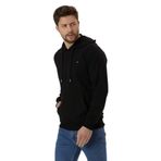 BY COMEOR Erkek Siyah Kapüşonlu Nakış Detaylı Sweatshirt L