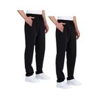 BY COMEOR Eşofman altı erkek pamuk eşofman altı – spor pantolonu, jogging pantolonu, erkek çocuk boş zaman pantolonu, fermuarlı cepler, 2 paket siyah, XL