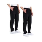 BY COMEOR Eşofman altı erkek pamuk eşofman altı – spor pantolonu, jogging pantolonu, erkek çocuk boş zaman pantolonu, fermuarlı cepler, 2 paket siyah, XXL