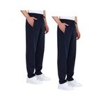 BY COMEOR Eşofman altı erkek pamuk eşofman altı – spor pantolonu, jogging pantolonu, erkek çocuk boş zaman pantolonu, fermuarlı cepler, 2'li paket, mavi, XXL