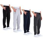 BY COMEOR Eşofman altı erkek pamuk eşofman altı – spor pantolonu, jogging pantolonu, erkek çocuk boş zaman pantolonu, fermuarlı cepler, 4'lü paket çok renkli, 4XL