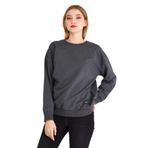 BY COMEOR Kadın Antrasit Basic Bisiklet Yaka Regular Fit Rahat Sweatshirt S