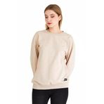 BY COMEOR Kadın Basic Bisiklet Yaka Regular Fit Rahat Sweatshirt (Bej, 2XL)