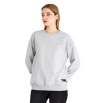 BY COMEOR Kadın Gri Basic Bisiklet Yaka Regular Fit Rahat Sweatshirt S