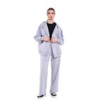 BY COMEOR Kadın Normal Kalıp Basic Beli Lastikli Kapüşonlu Oversize Mevsimlik Alt Üst Eşofman Takımı (Gri, XS)