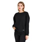 BY COMEOR Kadın Siyah Basic Bisiklet Yaka Regular Fit Rahat Sweatshirt L