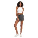 BY COMEOR Kadın Yırtmaçlı Mevsimlik Premium Kumaş Regular Fit İpli Siyah Kısa Mini Şort CMRB90 S (Antrasit, 2XL)