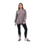 BY COMEOR Kahve Kadın Pamuklu Oversize Basic Bisiklet Yaka Sweatshirt M