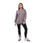 BY COMEOR Kahve Kadın Pamuklu Oversize Basic Bisiklet Yaka Sweatshirt XS