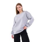 BY COMEOR Sweatshirt Kadın Rahat Büyük Beden Pamuklu Kazak, Uzun Kollu Tişört, Kapüşonsuz Kazak Standart Kesim (Siyah S), Açık gri, M