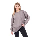 BY COMEOR Sweatshirt Kadın Rahat Büyük Beden Pamuklu Kazak, Uzun Kollu Tişört, Kapüşonsuz Kazak Standart Kesim (Siyah S), Brownie Melanj, L