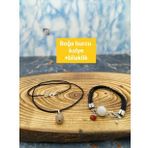 By Damla Collection Doğaltaş - Boğa Burcu Bileklik+Kolye Hediyeli- Kalsedon Taşı-Unisex