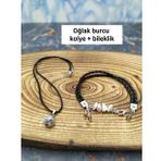 By Damla Collection Doğaltaş - Oğlak Burcu Bileklik+Kolye Hediyeli- Jasper Taşı-Unisex