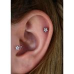 By Dilek Çetin Accessory Çelik Kıkırdak Helix Tragus Piercing (8mm) - Gümüş