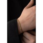 By Florya Jewelry Çelik İnce Gurmet Zincir Bileklik Kararmaz 3 mm Unisex - 21 cm - Altın