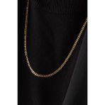 By Florya Jewelry Çelik İnce Gurmet Zincir Kolye Kararmaz Unisex - Altın - 45 cm