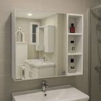 By Golden Aynalı Banyo Dolabı Beyaz Renk Suntadan Tek Kapaklı 60x65 cm Ölçülerle Modern Tasarım - Tek Aynalı
