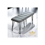 BY HAKAN AŞKIN Antrasit Renk Metal Ayaklı Line Style 2025 Babyface Puf & Bench Koyu Füme