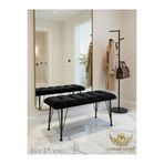 BY HAKAN AŞKIN Metal Ayaklı 38x90 Cm Eco Black Babyface Puf & Bench Tekli
