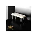 BY HAKAN AŞKIN Metal Ayaklı 90 Cm Eco soft Ekru Puf & Bench Tekli 2025 metal beyaz ayaklı