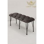 By Hakan Aşkın Metal Ayaklı Babyface Puf & Bench Koyu Füme - 38x100