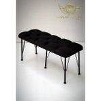 By Hakan Aşkın Metal Ayaklı Siyah Babyface Puf & Bench Tekli - 38x100