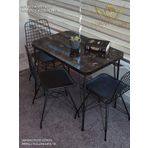 By Hakan Aşkın Siyah Metal Ayaklı 60X90 Cm Kalınlıklı (Tek Masa) Black Marblemutfak - Balkon - Çalışma Masası