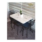 By Hakan Aşkın Siyah Metal Ayaklı 60X90 Cm Kalınlıklı (Tek Masa) White Marble Mutfak - Balkon - Çalışma Masası