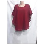 BY HANDE TASARIM Bordo Pelerinli Sifon Bluz