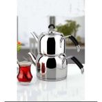 By Hanedan Silikon Kulplu 1.25 lt Çelik Mini Boy Çaydanlık Takımı