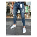 BY İMPALA MODA Erkek Slimfit Yırtık Model Mavi Kot Pantolon