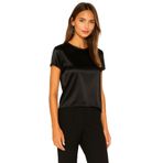 By Kul Design Kadın Bisiklet Yaka Saten Bluz Siyah-XL
