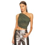 By Kul Design KADIN ORDU YESILI JARSE BUZGULU CROP TOP ORDU YEŞİLİ-L