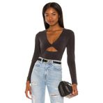By Kul Design Kadın Siyah Uzun Kol V Yaka İpek Jarse Bodysuit SİYAH-S
