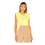 By Kul Design KADIN SİYAH VATKALI BİSİKLET YAKA JARSE BLUZ Sarı-XS