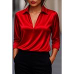 By Kul Design Kadın Uzun Kol Gömlek Yaka Bluz