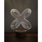 By-Lamp 3 Boyutlu Ahtapot Led Masa Lambası Ahşap Taban