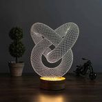 By-Lamp 3 Boyutlu Aşk Sarmalı Hediye Led Lamba Ahşap Taban