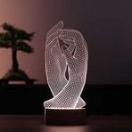 By-Lamp 3 Boyutlu Eller Hediye Led Lamba Ahşap Taban