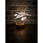 By-Lamp 3 Boyutlu F-16 Masa Lambası Ahşap Taban