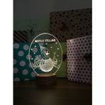 By-Lamp 3 Boyutlu Mutlu Yıllar Led Lamba Ahşap Taban