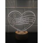 By-Lamp 3 Boyutlu Müzik Aşkı Masa Lambası