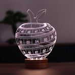 By-Lamp 3 Boyutlu Sağlıklı Led Masa Lambası Ahşap Taban