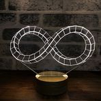 By-Lamp 3 Boyutlu Sonsuzluk İşareti Led Lamba Ahşap Taban
