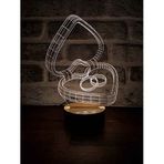 By-Lamp 3D Evlilik Teklifi Led Masa Lambası Ahşap Taban