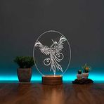 By-Lamp Anka Kuşu Led Masa Lambası Ahşap Taban