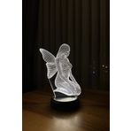 By-Lamp Anneler Günü Hediyesi. Oturan Melek Figürlü Led Masa Lambası (Beyaz Taban)